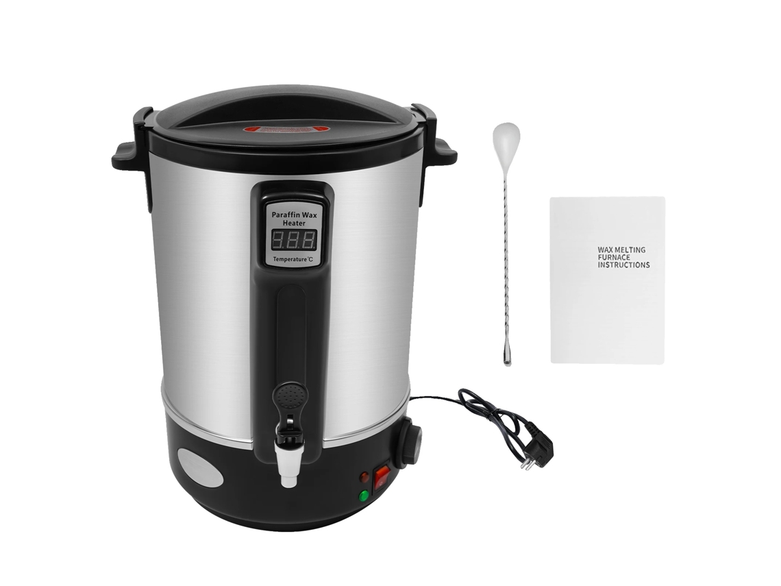Fundidor de cera, capacidad de 12 L, control de temperatura ajustable, plateado (OEM)