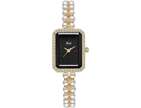 Venlafaxine Reloj de pulsera de oro con perlas y diamantes para mujer-Oro blanco VEANXIN