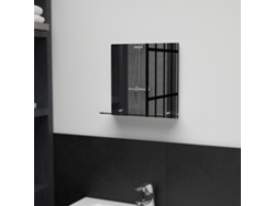 Espejo de Pared con Balda de Cristal Templado 30 x 30 cm