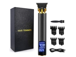 (negro) Cortadora De Pelo Lcd Con Carga Usb, Tijeras Para El Cabello