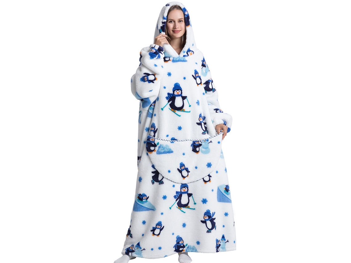 Manta Chrui Larga Con Capucha Para Regalar En Cumpleaños A Hombres Y Mujeres (pingüino)