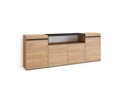 Aparadores para salón, 200x75x35cm, 4 Puertas, Armario, zapatero, Roble y negro