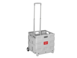 Relaxdays Carrito De Compra Plegable, Cesta Pp Robusta, Bastidor De Aluminio, Compacto, Gris Claro