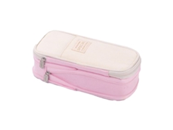 Estuche Grande Para Estudiantes Profesional Rosa Beige Canvas Exquisito Estuche De Lápices Cute Multifunción Bolso De Lápices