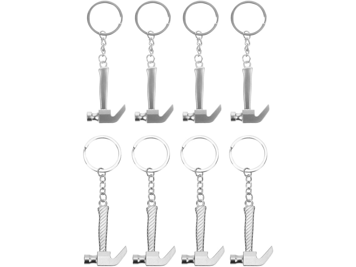 De 8 Mini Chaveiros De Metal Em Formato De Martelo, Pingente Decorativo Para Bolsas, Chaveiros E Ferramentas.