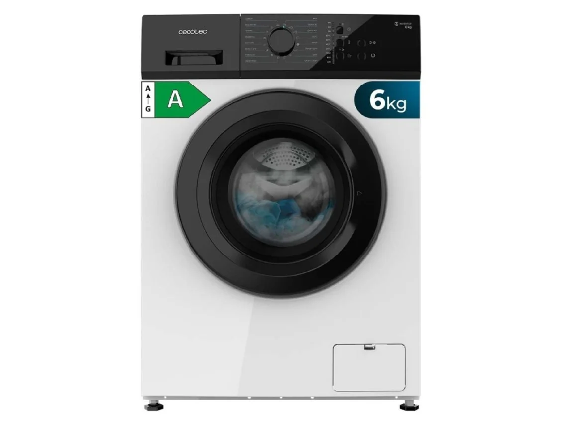 Cecotec Lavadora 6kg Carga Frontal Bolero Dresscode 620 Inverter. 1000rpm, 16 Programas, Bajo Consumo, Motor Inverter Plus