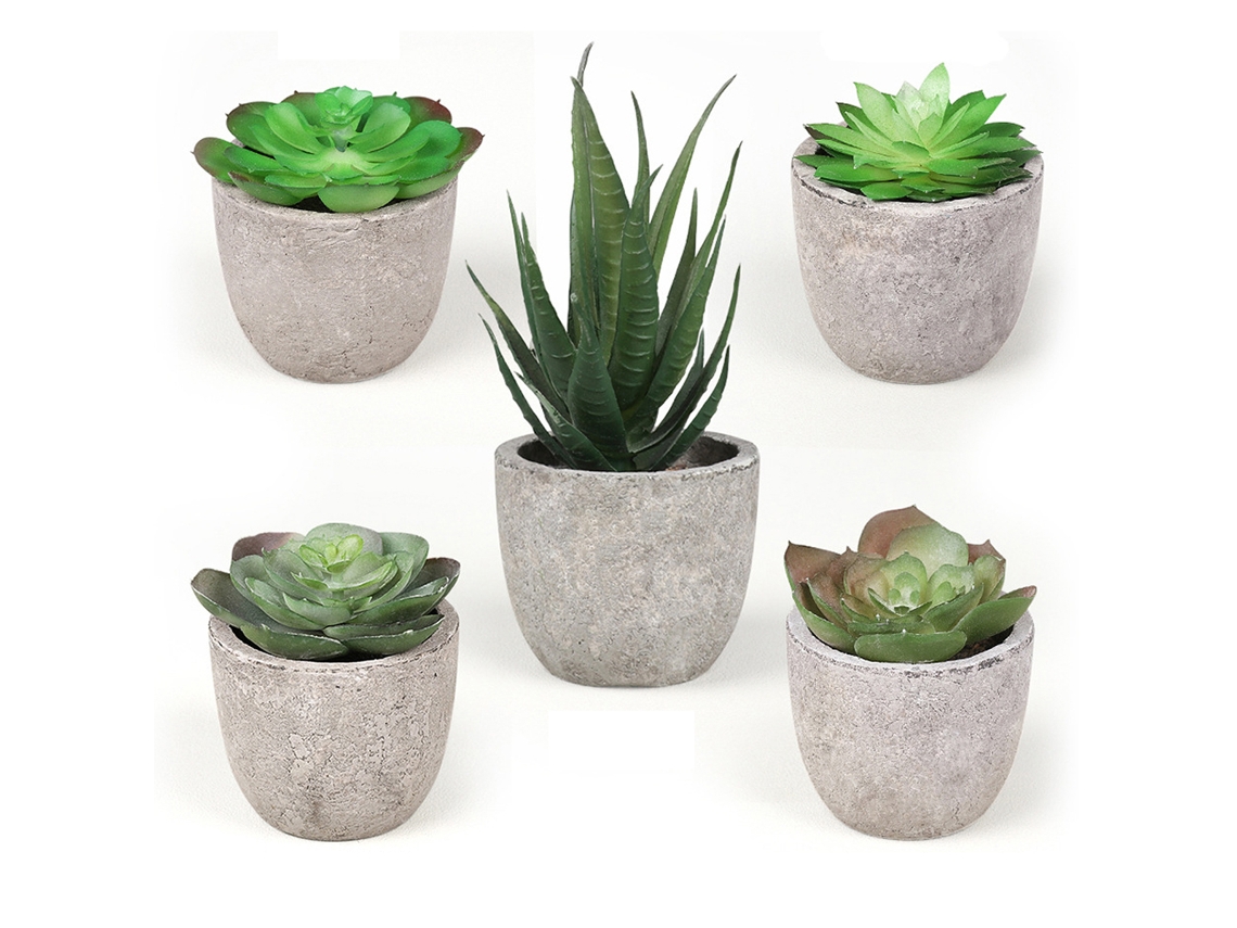 Plantas artificiales en miniatura, plantas falsas en maceta de cerámica blanca, plantas de mesa para el hogar, el baño y la decoración de espacios pequeños.