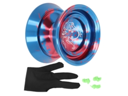 Dan26-yoyo Ball De Aleación De Aluminio No Responsivo Avanzado Para Competición Con Guante Y 3 Cuerdas Azul