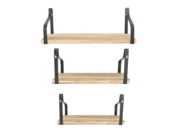 3 Estantes Flotantes De Madera Rústica, Minimalistas Y Multiusos, De 3 Niveles.