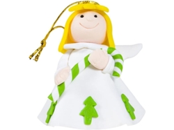2026-adorno De Ángel Alado Para Árbol De Navidad Colgante De Cerámica Blanda 2 Piezas Blanco