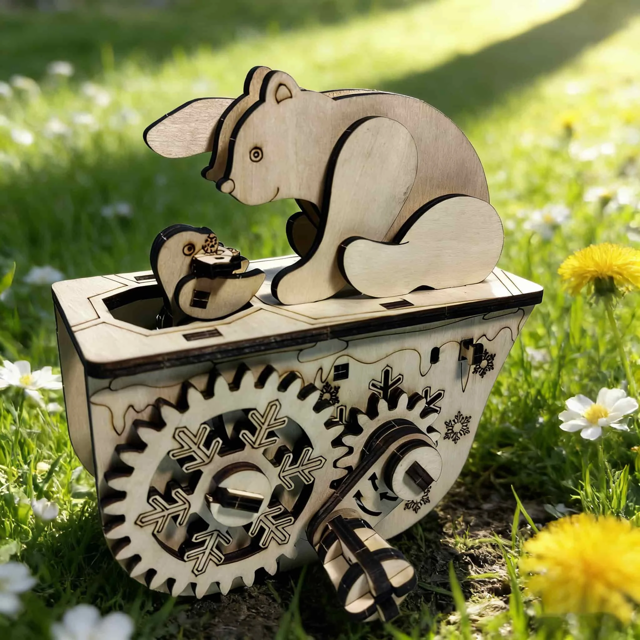 Rompecabezas De Madera 3d De Oso Polar, Modelo A Escala, Kit De Modelismo Para Armar.
