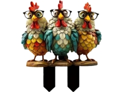 Estacas Genéricas Para Jardín Con Forma De Gallina – Estatua De Gallo De Dibujos Animados En Acrílico 2d Para Jardín –