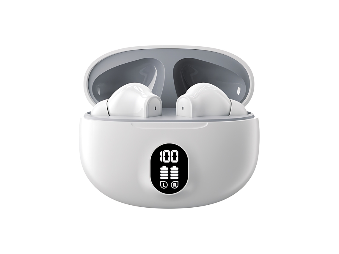 Auriculares Bluetooth Tws (blancos) Con Pantalla Led Táctil, Inalámbricos