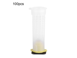 Kit De Cría De Abejas Reinas De 100 Piezas, Jaulas Con Ruedas, Herramienta De Apicultura, Plástico Blanco.