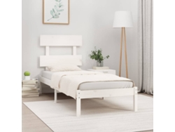 Estructura De Cama Madera Maciza De Pino Blanco 100x200 Cm