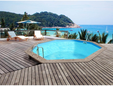 Piscina de madera "Venecia" - 5.80 x 1.31m HABITAT ET JARDIN