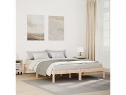Cama Extralarga Sin Colchón Madera Maciza De Pino 160x220 Cm
