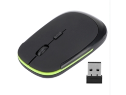 Ratón Inalámbrico Ultrafino De 2,4 Ghz, 1200 Dpi, Usb, Con Diseño Ergonómico Y Posicionamiento Óptico, Color Negro.