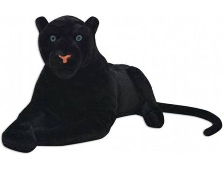 vidaXL Pantera de peluche grande XXL negra