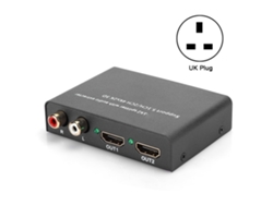 Divisor Extractor De Audio Hdmi, 1 Entrada, 2 Salidas, Amplificado 4k/30hz Spdif Rca Aysa-12v14