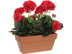 Geranio MICA DEATIONS Pvc Rojo en Vaso Para Balcón 29X3X40Cm