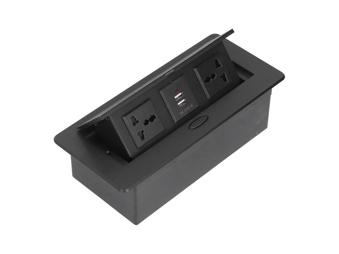 Fuente de alimentación de sobremesa emergente 2026-as-tomacorrente con 2 puertos USB y concentrador de conexión de 250 V J29 para el hogar y la oficina.