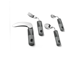 Vajilla auxiliar con asas de goma, apta para personas mayores y pacientes con artritis - Gris Siurn