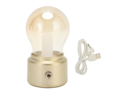 Lâmpada De Noite De Lâmpada Vintage Usb Recarregável Econômica Para Quarto Mesa De Cabeceira Bar Ouro