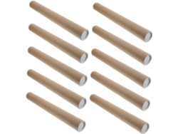 Paquete De 10 Tubos De Cartón Kraft Reciclado Para Envíos, Tubos Cilíndricos Resistentes Para Pósteres.