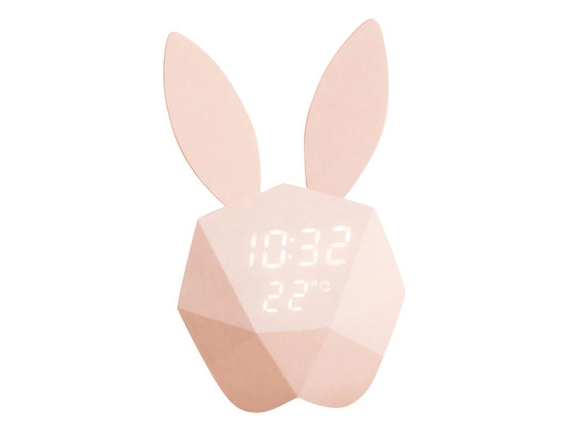 2026-reloj Despertador Conejo Rosa Mini Reloj Digital Con Modo Reposo Luz Amanecer Temperatur
