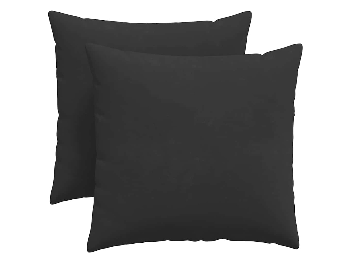 Cojines De Sofá 2 Uds Negro 45 X 45 Cm Tela