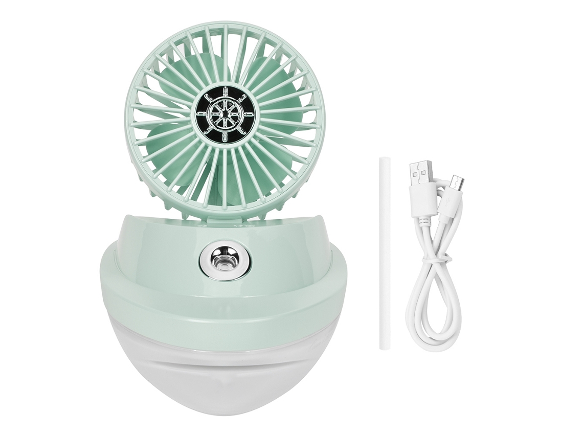 Ventilador humidificador portátil USB ajustable - Verde