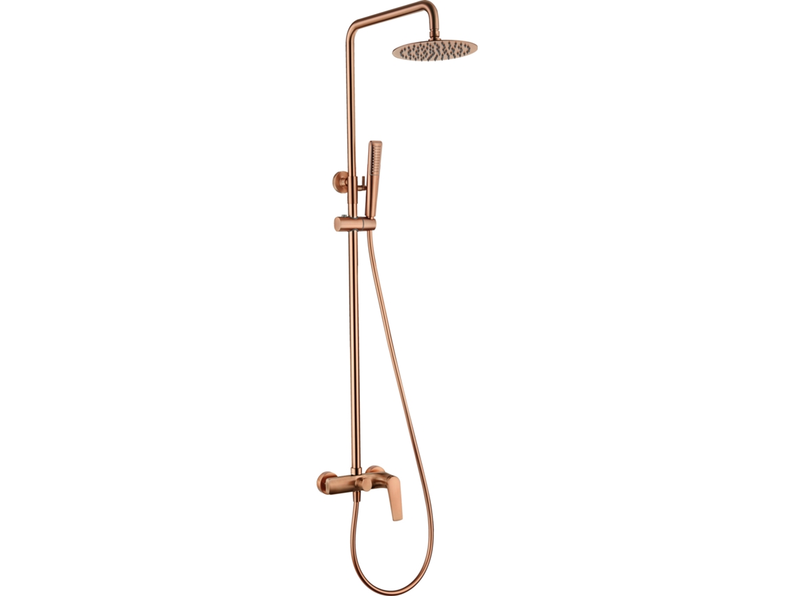 Columna de ducha monomando extensible, griferia baño Oro Rosa Cepillado MICE COLLECTION