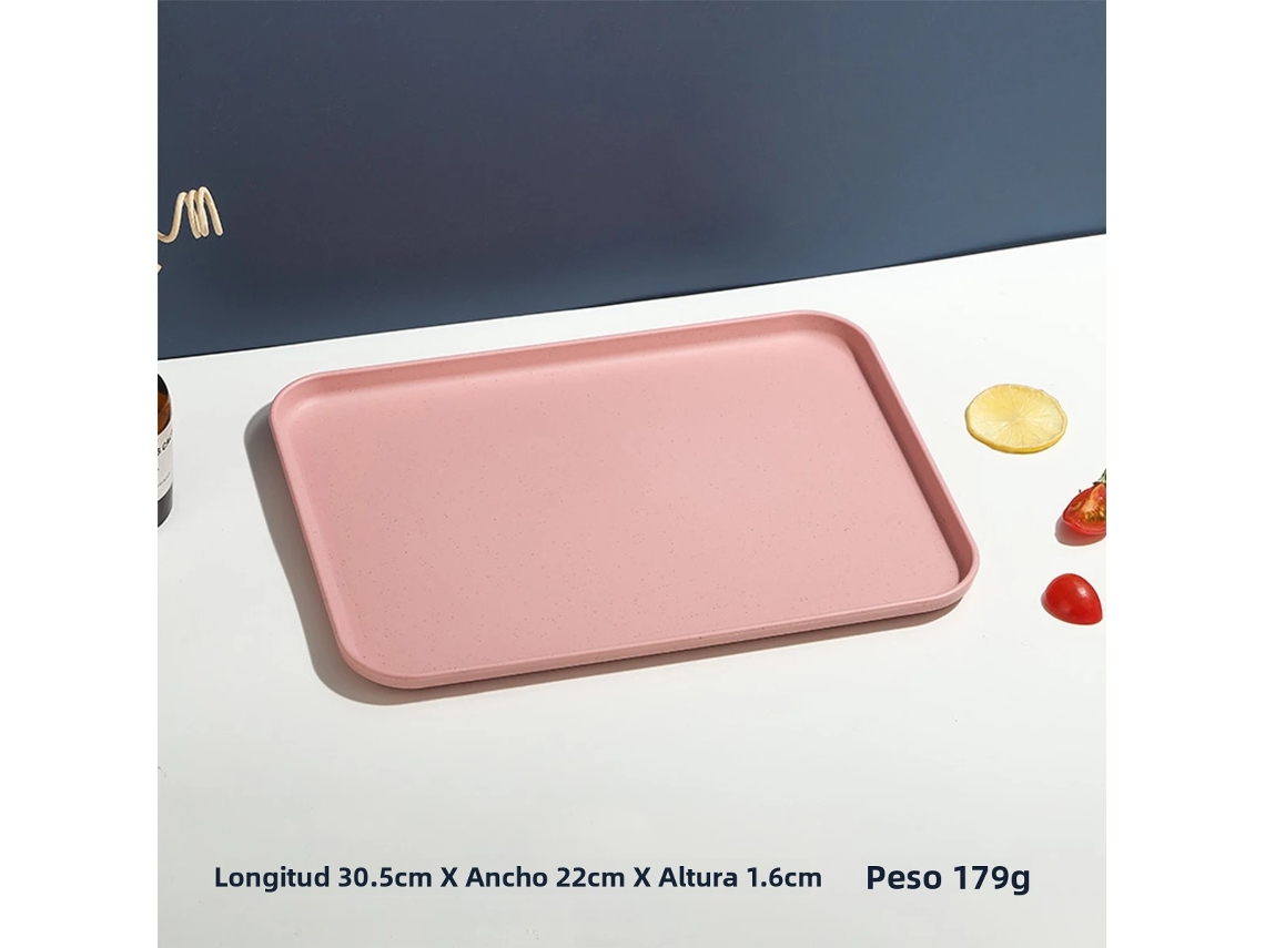 (rosa M) Bandeja Rectangular De Plástico Para Restaurantes Y Hogares, Utilizada Para Servir Té Y Vasos.