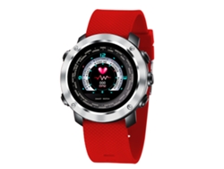 Pulsera Inteligente Smartband Monitor De Frecuencia Cardíaca Impermeable Anillo De Acero Deportivo Rojo