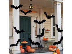 12 Murciélagos Colgantes De Halloween Con Ojos Brillantes Para Decoración De Fiestas En El Jardín O Al Aire Libre.
