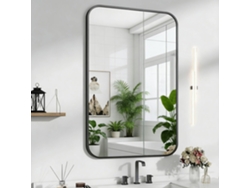 Espejo de baño rectangular grande con esquinas redondeadas ZKAKA (76 x 101 cm)