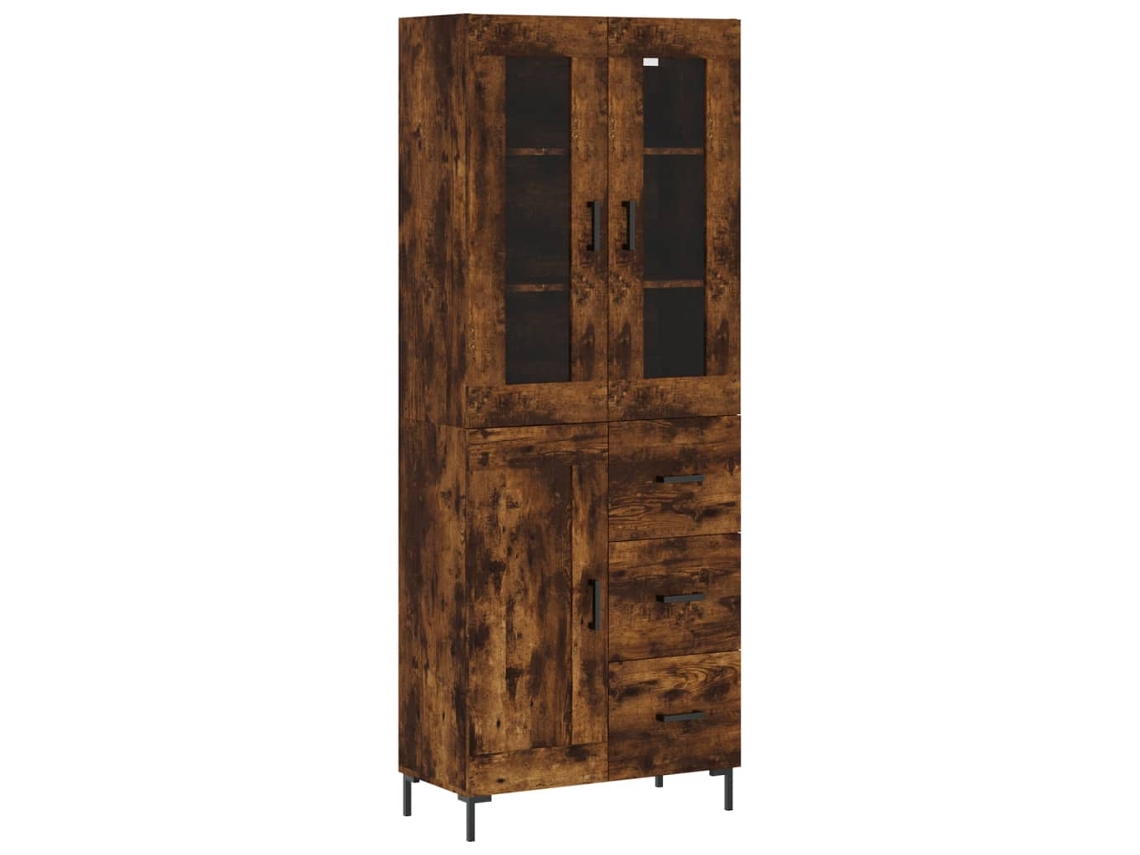Maison Exclusive - Aparador Alto Madera Contrachapada Roble Ahumado 69,5x34x180 Cm