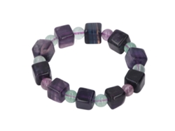 Pulsera Ajustable De Piedra De Cristal Con Cordón Elástico Para Aniversario Cuadrado