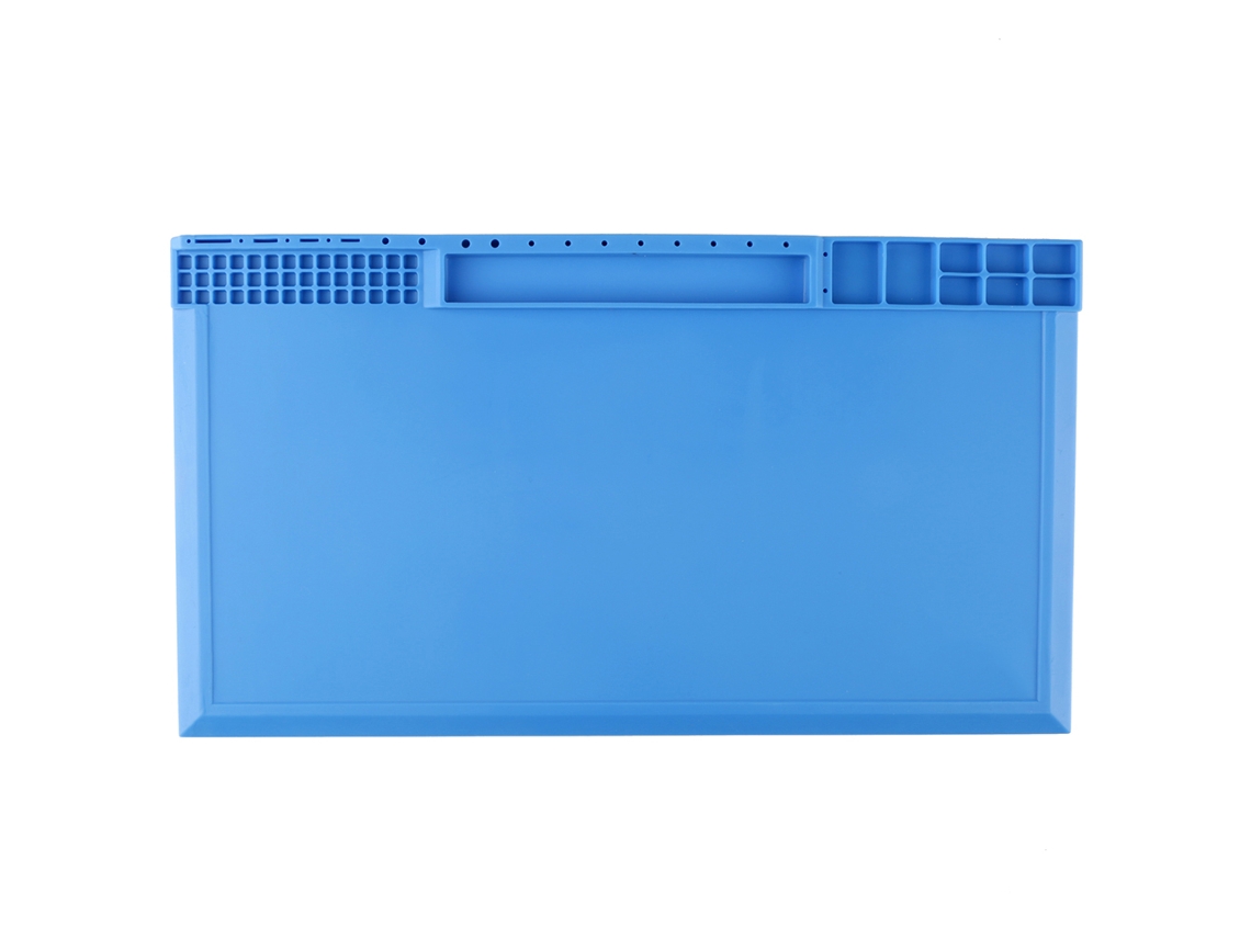 Alfombrilla De Silicona Resistente Al Calor Para Reparación De Teléfonos Móviles, 380 Mm X 210 Mm X 8 Mm, Color Azul.