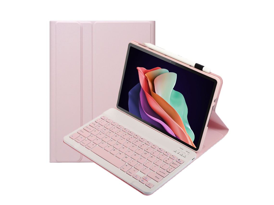 Elegante teclado rosa con Bluetooth para Redmi Pad Pro de 12,1 pulgadas Yunzii