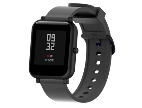 Correa de reloj deportivo de silicona brillante para Huami Amazfit Bip Lite versión de 20 mm (negro)