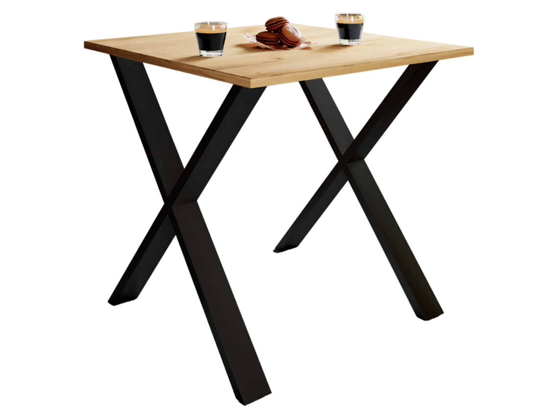 Mesa de Comedor de Madera Mesa de Cocina Xona X 80x80 Vcm