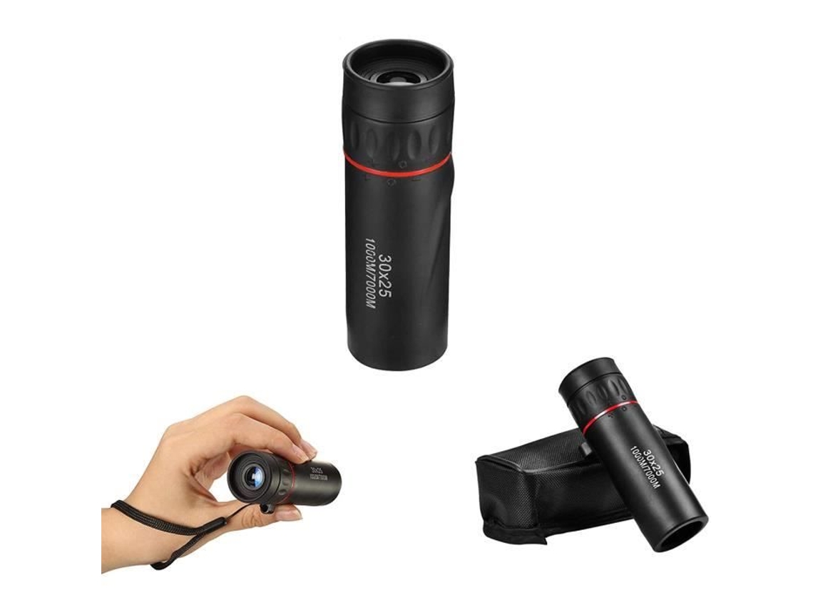 30*25 Telescopios monoculares Zoom Gafas de campo óptico Mini portátil HD 7X Longitud focal para viajes a la playa 174
