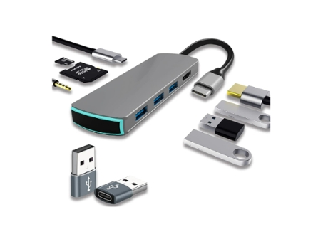 Usb C Hub-Dongle Adaptador Multipuerto Usb C a Hdmi 8 en 1 Compatible con Macbook Pro y Air Accesorios Computadoras Portátiles Usb C Nintendo y Otr...