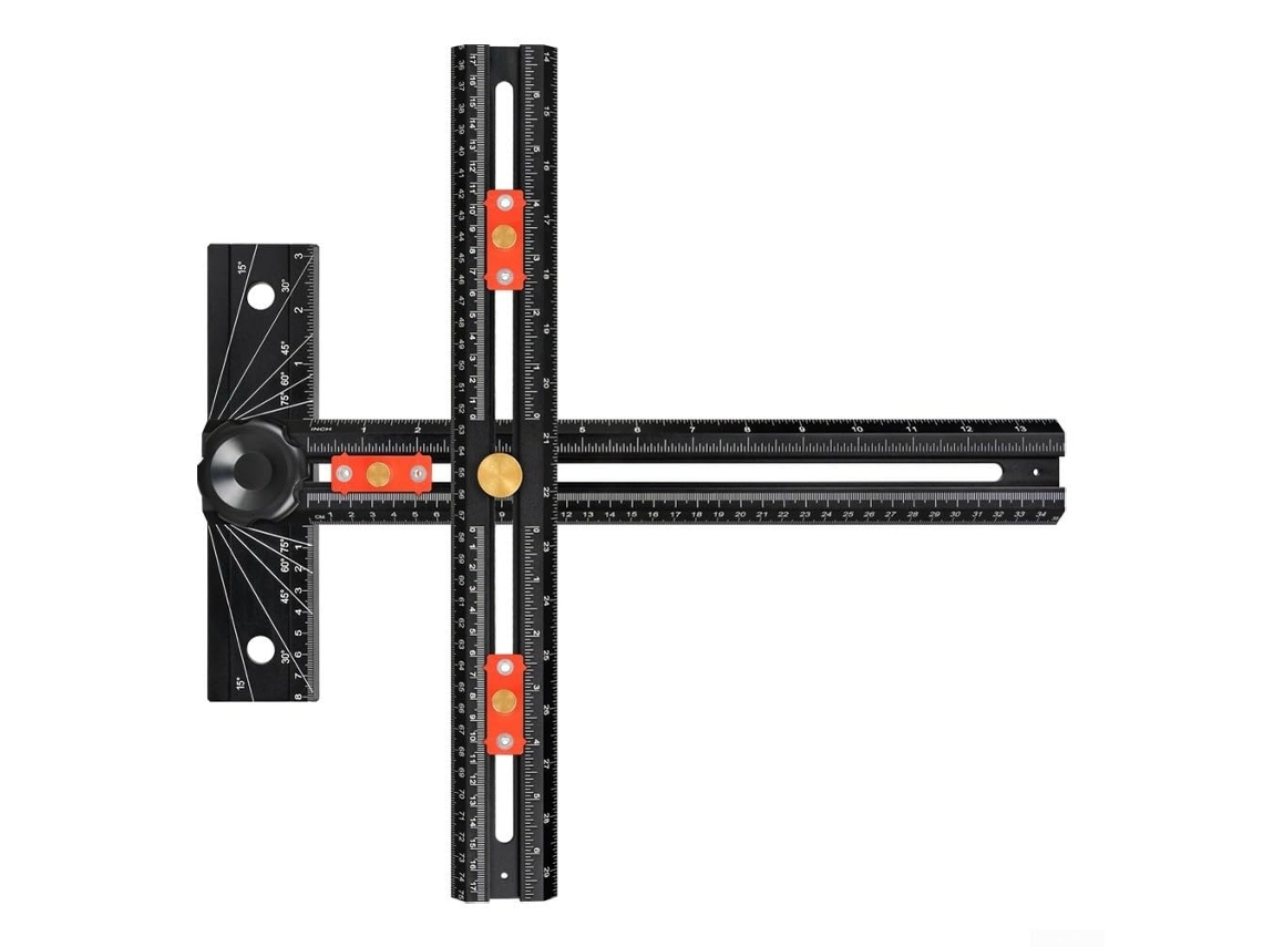 Herramienta Multifuncional De Aluminio En Forma De T De 3 Piezas Para Marcar Madera Con Bloques.