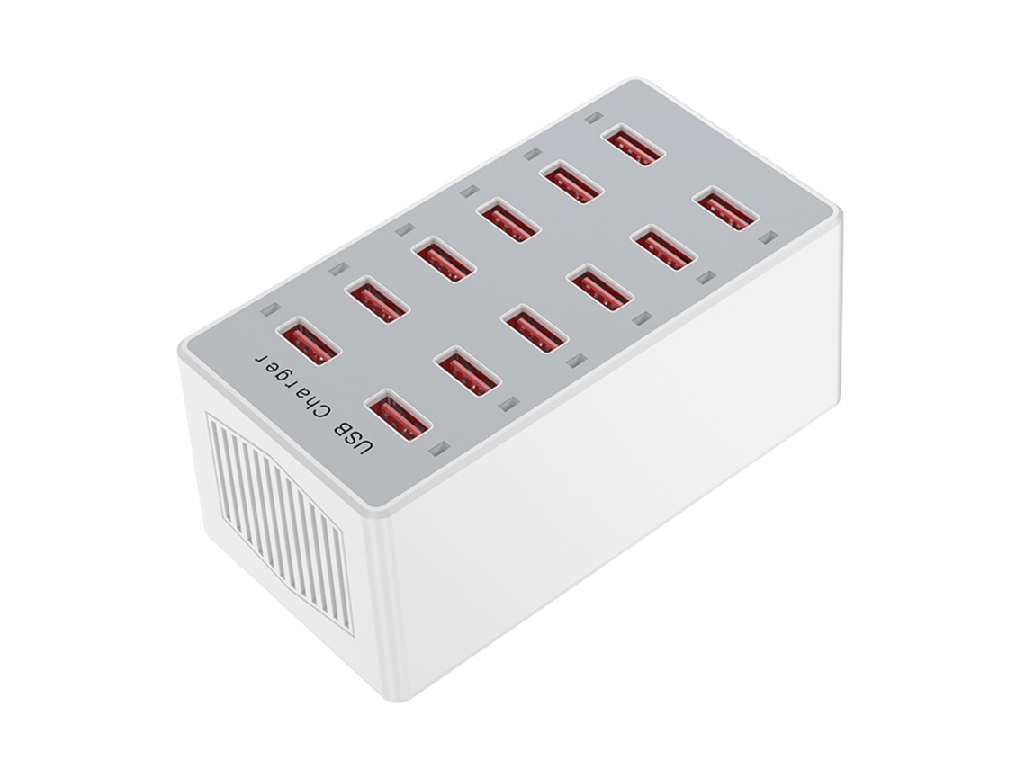 Estación De Carga Usb De 12 Puertos Para Carga De Múltiples Dispositivos, Voltaje Amplio De 110-240v