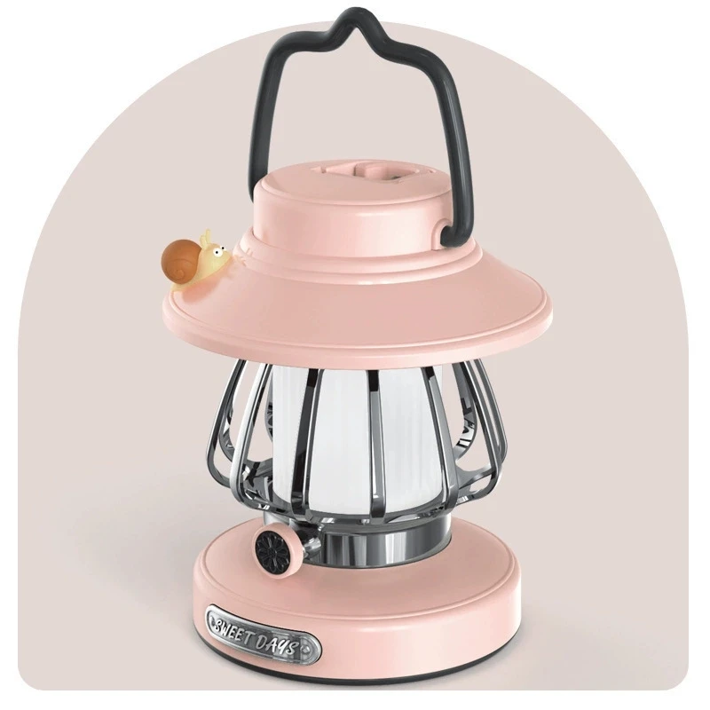 Linterna Portátil Recargable Para Camping (rosa), Mini Luz Nocturna Para Exteriores, Funciona Con Pilas.