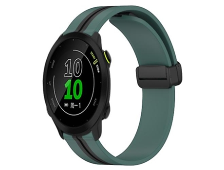 Correa De Reloj Inteligente Para Garmin Forerunner 158 Correa De Reloj De Silicona Con Cierre Magnético Plegable De 20 Mm Verde Oliva - Negro VENIS...