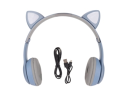 Auriculares Bluetooth Supraaurales Con Soporte Para Tarjeta Tf, Plegables Y Con Orejas De Gato Inalámbricas Lindas